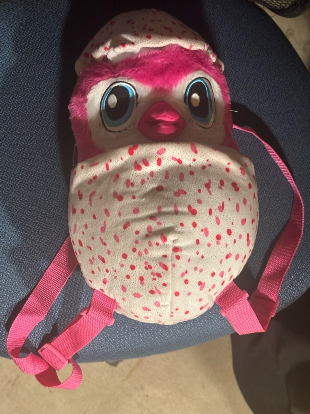 Plush Pink Hatchimals Speckled Kids Character Backpack
